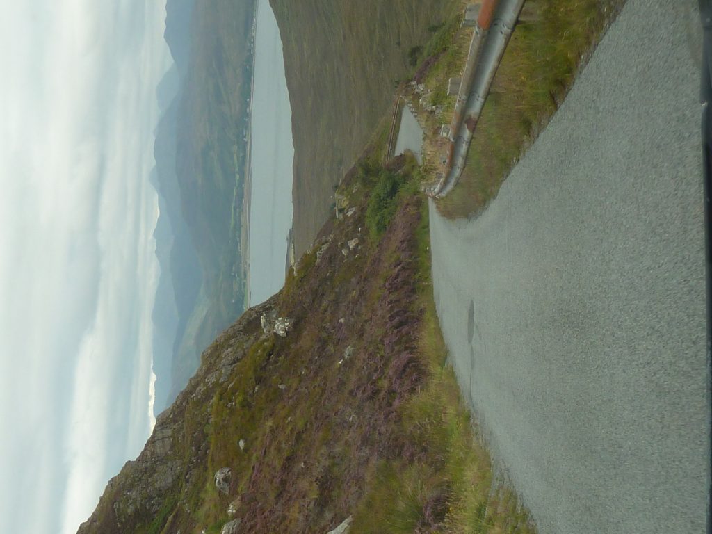 Narrow road leading to ferry landing to take you from Skye to the mainland