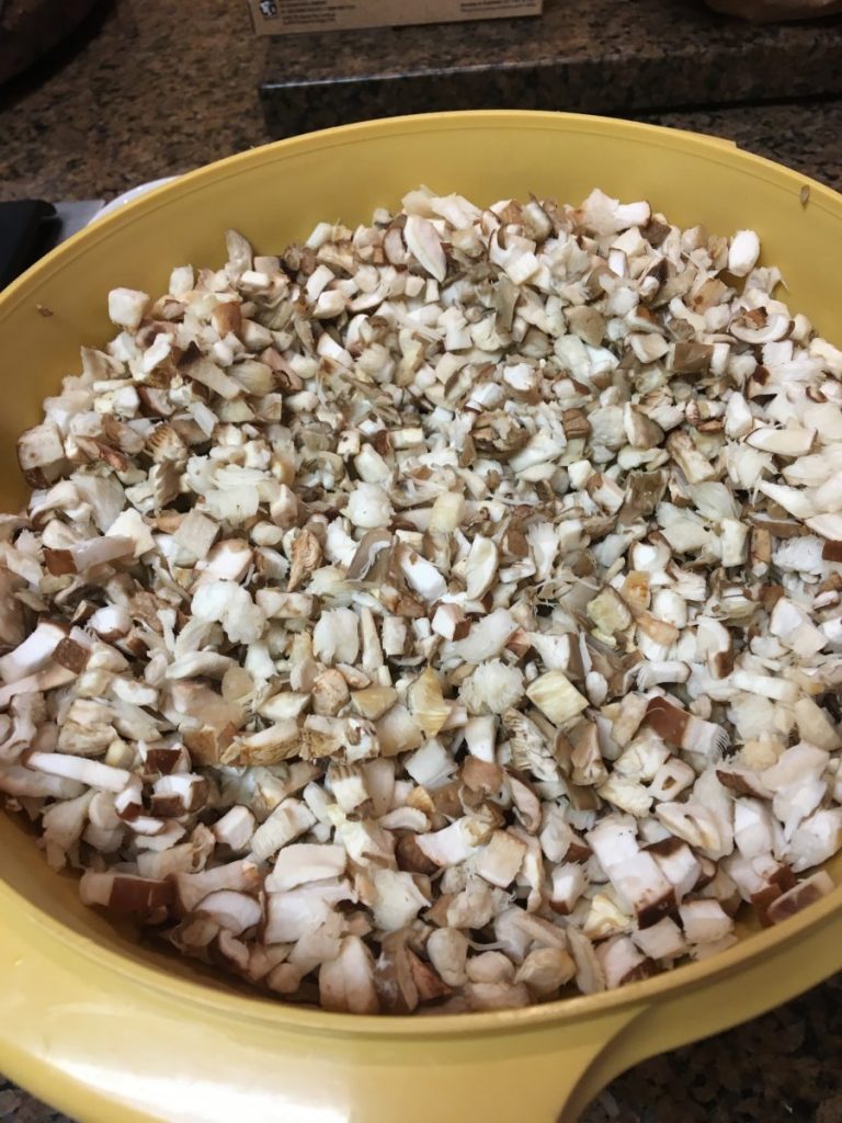 chop 1 pound organic mushrooms